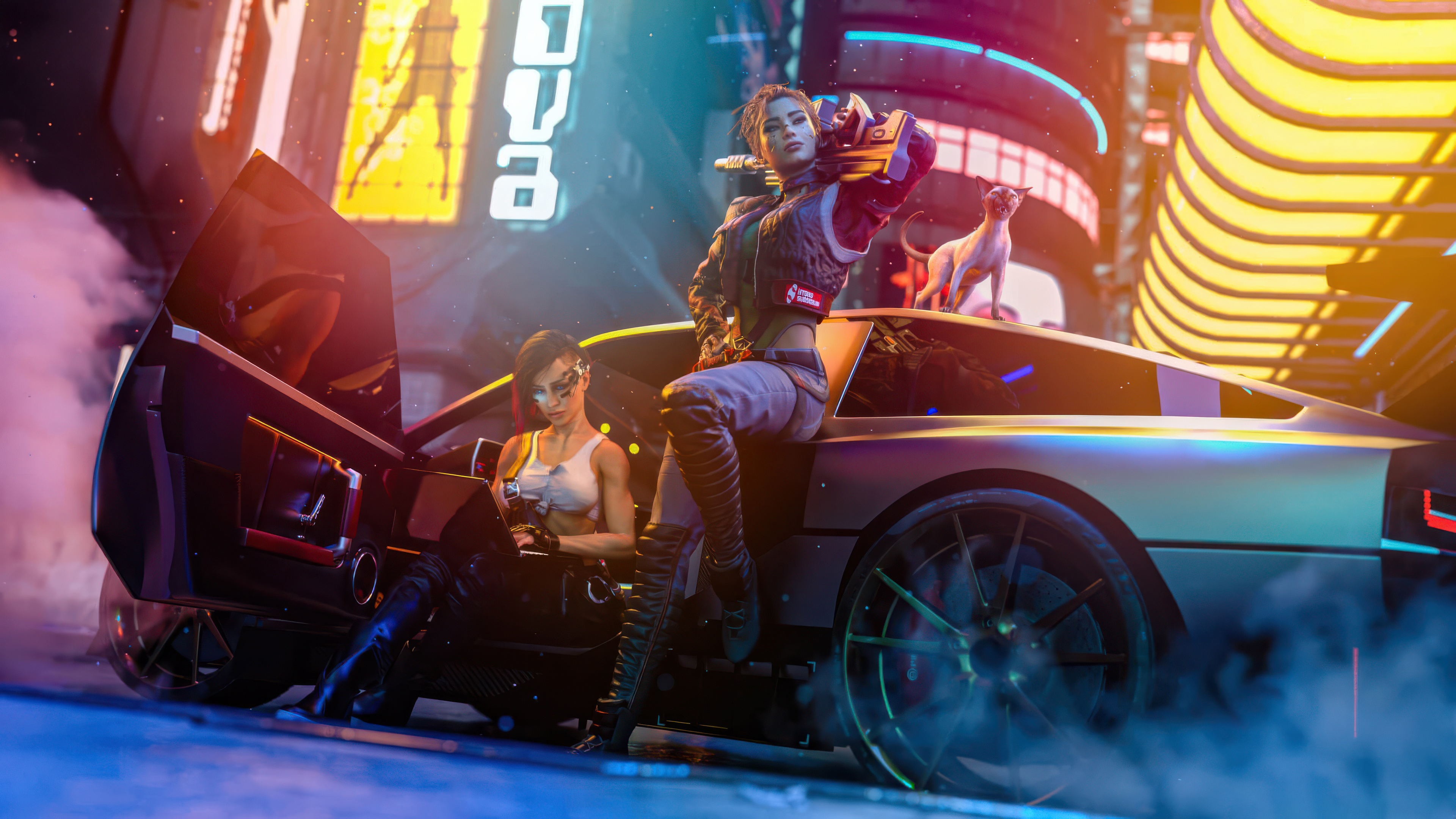 Cyberpunk 2077 Panam & Judy Night City 4K Wallpaper HD Wallpaper
